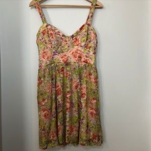 Delia's - Neon Floral Mini Dress Large